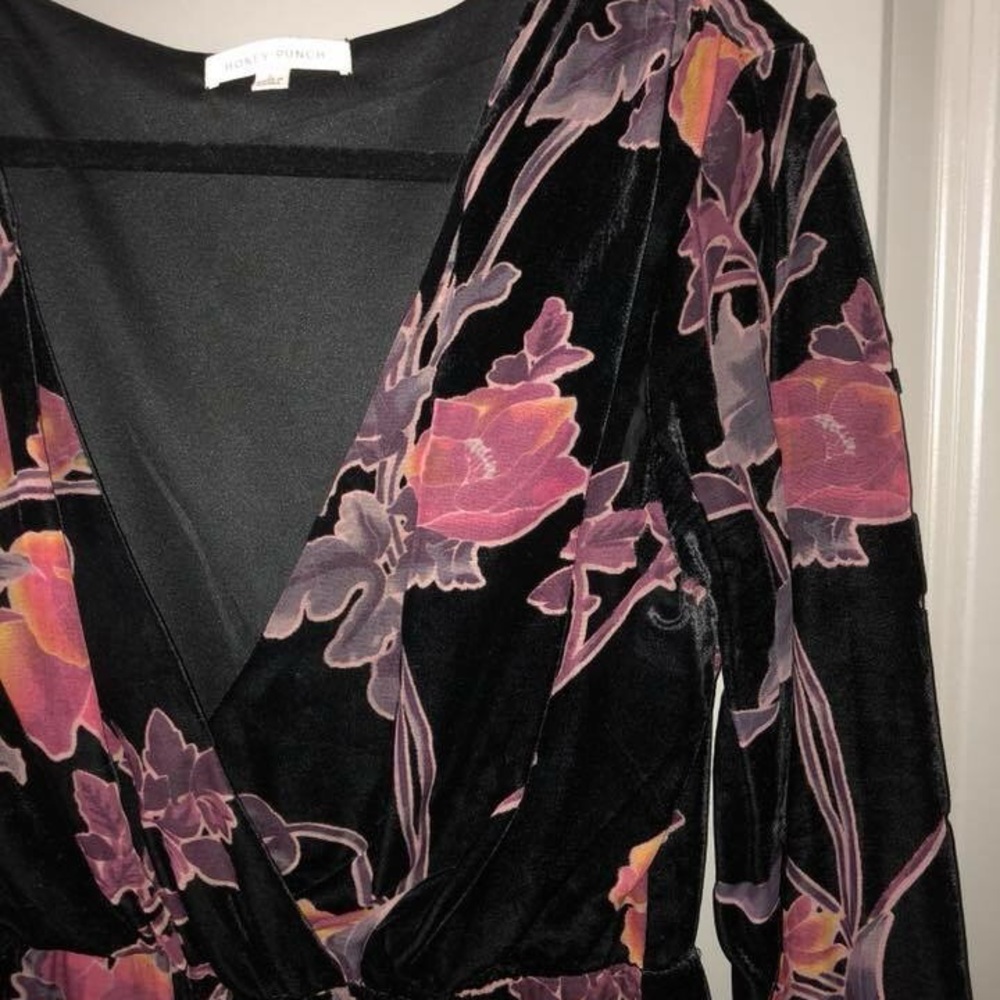 Floral velvet romper